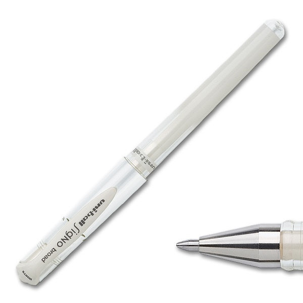 Pióro żelowe Uni UM-153 białe